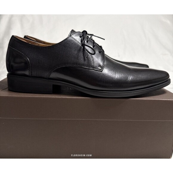 Florsheim Shoes 11.5 Jackson Plain Toe Oxford Black Leather Men’s EU  44.5 NIB main image 7